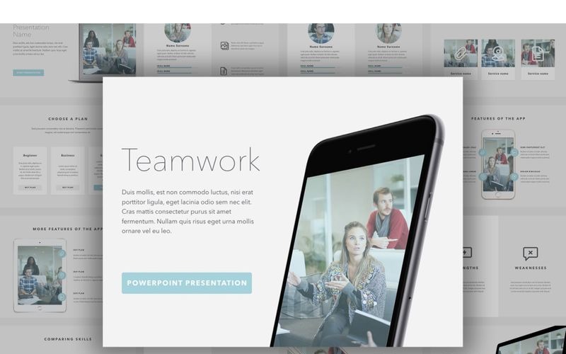 Teamwerk PowerPoint-sjabloon