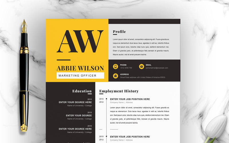 Download Резюме "Abbie Resume Template" / Abbie Resume Template - Резюме на тему графика clean cv resume creative curriculum vita template free professional word