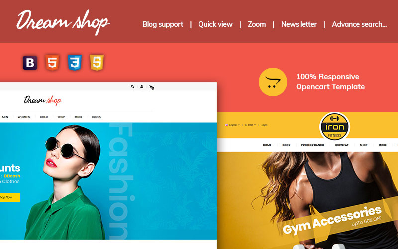 Dreamshop - Многоцелевой шаблон OpenCart