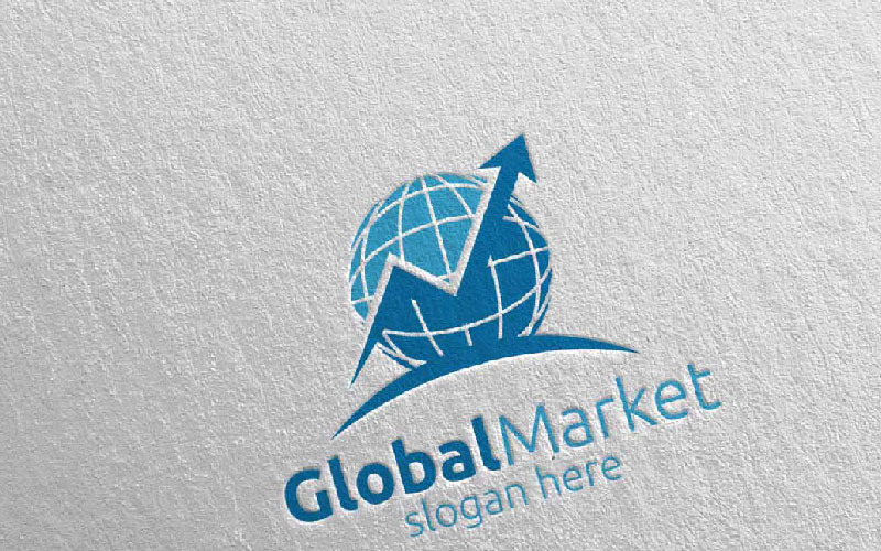 Modèle de logo 10 icône de conception de conseiller financier marketing mondial