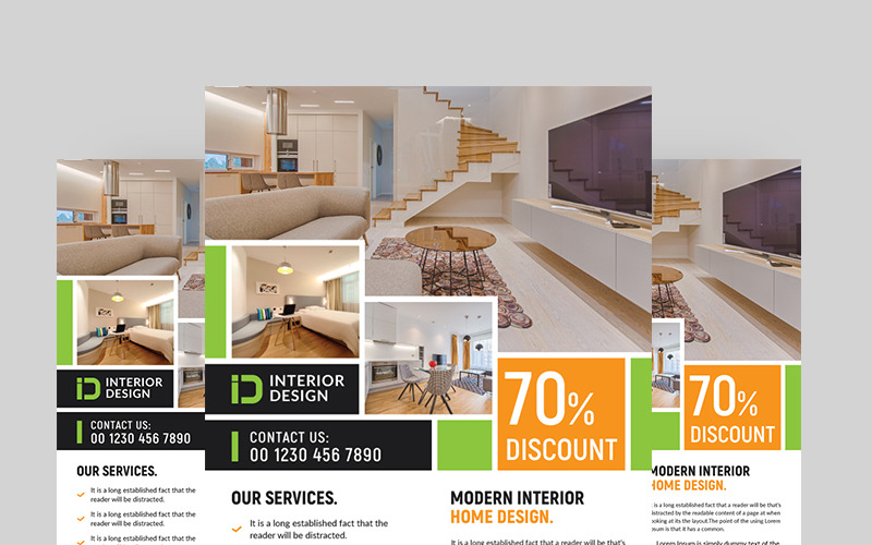 Download Фирменный стиль "Interior Design Flyer - Corporate Identity Template" / Interior Design Flyer - Corporate Identity Template - Фирменный стиль на тему графика interior design flyer branding home sale brand marketing professional official international business corporate indentity
