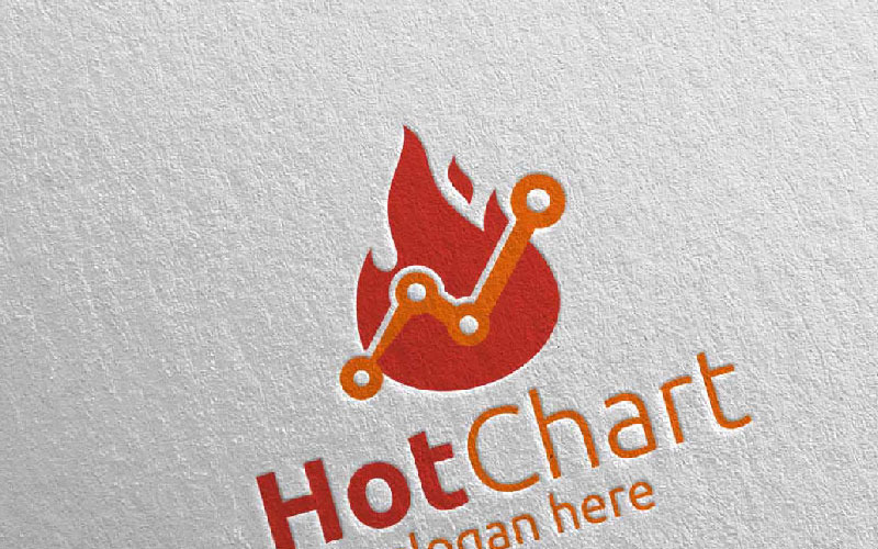 Шаблон логотипа Hot Chart Marketing Financial Advisor Design 19