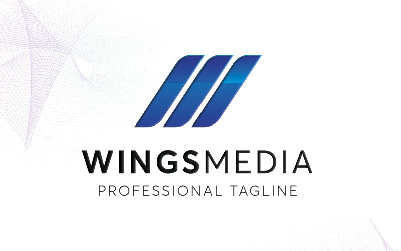 Download Шаблон логотипа "Wingsmedia Logo Template" / Wingsmedia Logo Template - Шаблон логотипа на тему графика abstract business corporate creative delivery elegant fly flying human humans identity law lawyer media military minimalist motion move people professional