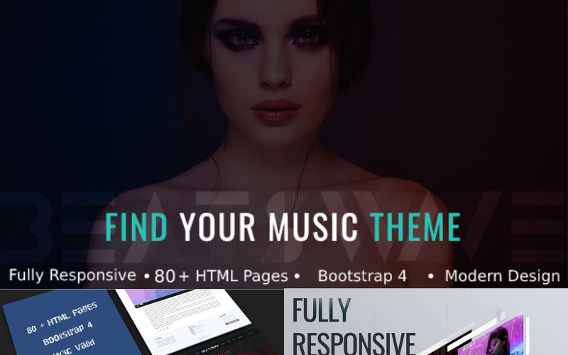 BeatsWave - HTML-websitesjabloon voor creatieve muziek