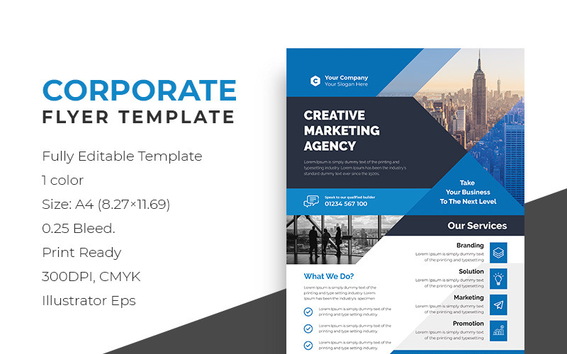 Download Фирменный стиль "Creative Clean Flyer - Corporate Identity Template" / Creative Clean Flyer - Corporate Identity Template - Фирменный стиль на тему графика a4 advertisement advertising agency business flyer clean company corporate creative design bundle leaflet magazine marketing modern multipurpose blue red business