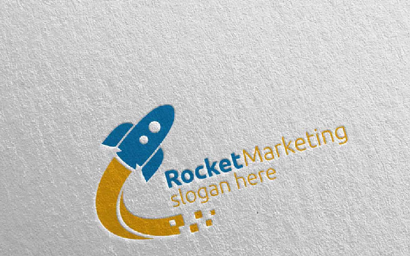 Шаблон логотипа дизайн 45 финансового консультанта Rocket Marketing