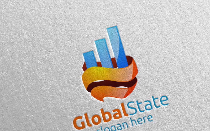 Globální marketingový finanční poradce Design 44 Logo šablona