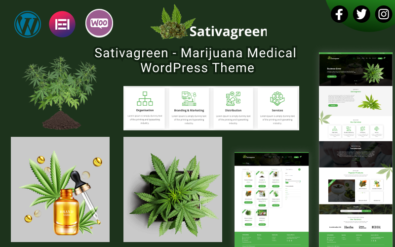 Sativagreen - WordPress тема по медицине марихуаны