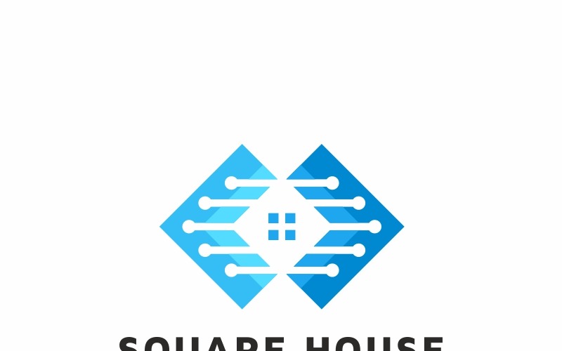 Download Шаблон логотипа "Square House Logo Template" / Square House Logo Template - Шаблон логотипа на тему графика apartment architecture arrow blog care charity clean elevate family growing growth home homecare house housing idea light love mockup online