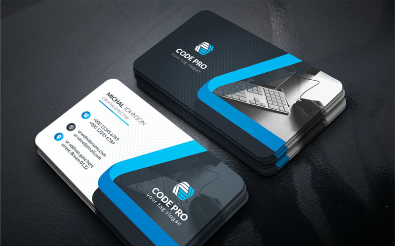 Download Фирменный стиль "Blue Color Business Card - Corporate Identity Template" / Blue Color Business Card - Corporate Identity Template - Фирменный стиль на тему графика corporate business card printing bundle event ticket postcard flyer trifold creative corporate web hi-quality studio