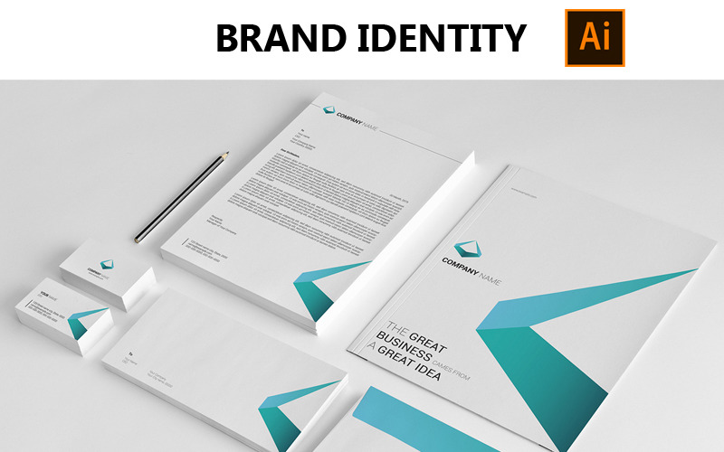 Download Фирменный стиль "Brand - Corporate Identity Template" / Brand - Corporate Identity Template - Фирменный стиль на тему графика brand identity template design minimal clean layout business corporate creative geomatric professional illustrator ai print ready letterhead card