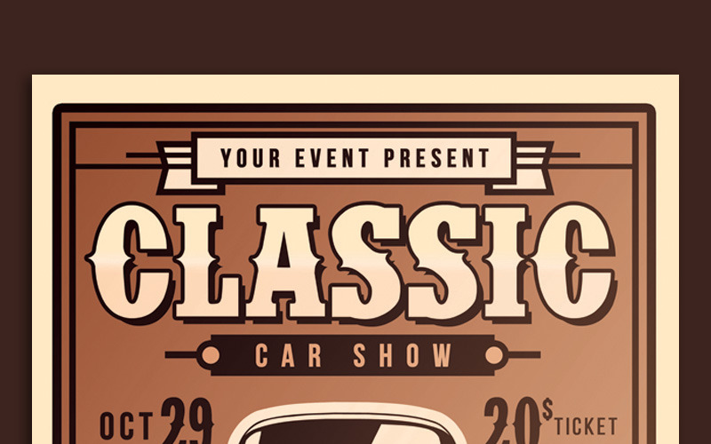 Download Фирменный стиль "Classic Car Show Flyer - Corporate Identity Template" / Classic Car Show Flyer - Corporate Identity Template - Фирменный стиль на тему графика auction auto show automobile automotive car dealer championship classic drag race exposition festival flyer invitation old post racing retro saloon
