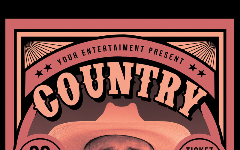Download Фирменный стиль "Country Music Festival - Corporate Identity Template" / Country Music Festival - Corporate Identity Template - Фирменный стиль на тему графика band club concert country music cowboy event flyer festival folk gig grunge guitar horse legend old style party post print