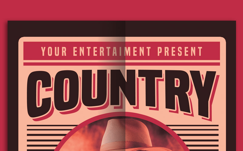 Download Фирменный стиль "Country Music Poster Flyer - Corporate Identity Template" / Country Music Poster Flyer - Corporate Identity Template - Фирменный стиль на тему графика bar club country flyer live party cowboy cowgirl event fest festival folk grunge guitar horse music psd retro saloon template