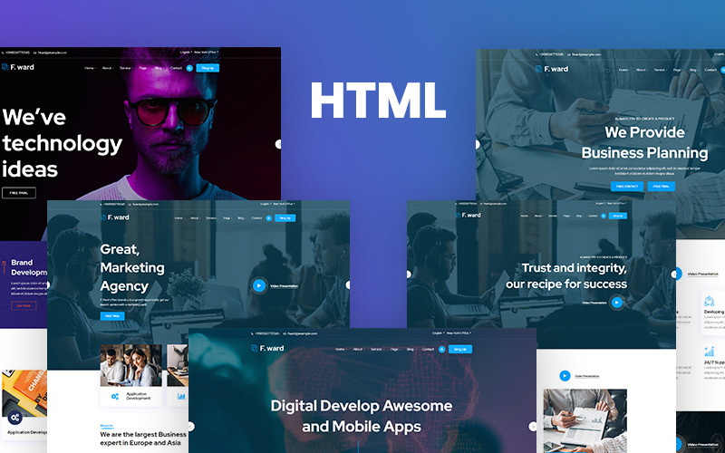 Fward – Vállalkozásra reagáló webhelysablon