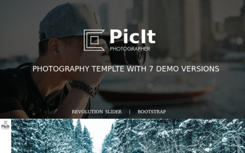 PicIt - HTML-bestemmingspagina-sjabloon voor fotografie op volledig scherm