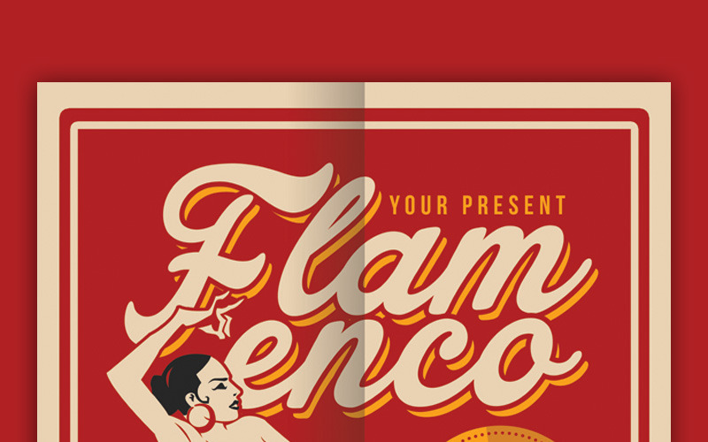 Ulotka flamenco - szablon tożsamości korporacyjnej