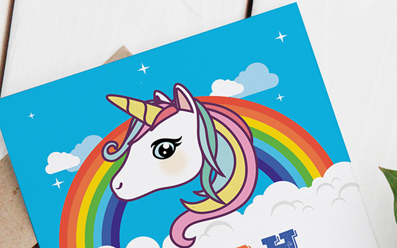 Download Фирменный стиль "Unicorn Birthday Party Invitation Template - Corporate Identity Template" / Unicorn Birthday Party Invitation Template - Corporate Identity Template - Фирменный стиль на тему графика birthday party template diy happy invitation ms word photoshop print ready printable unicorn