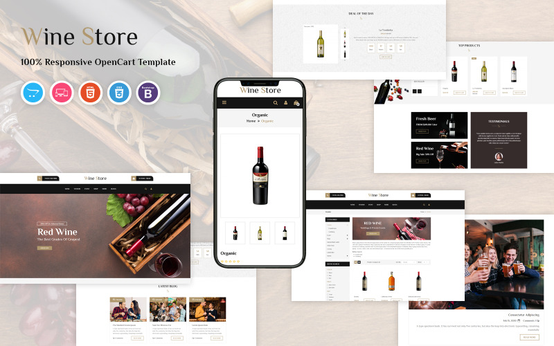Wine - Адаптивний шаблон OpenCart