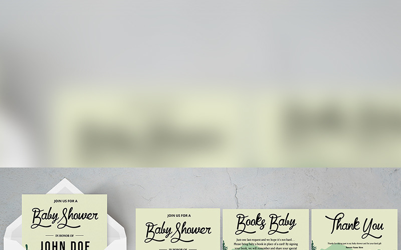 Download Фирменный стиль "Woodland Baby Shower Suite - Corporate Identity Template" / Woodland Baby Shower Suite - Corporate Identity Template - Фирменный стиль на тему графика baby invitation party shower creative docx easy to use editable template layered minimal ms word photoshop printable psd suite woodland