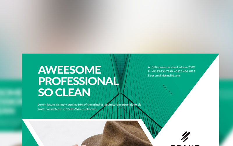 Download Фирменный стиль "Brand - Best Creative Business Flyer Vol _49 - Corporate Identity Template" / Brand - Best Creative Business Flyer Vol _49 - Corporate Identity Template - Фирменный стиль на тему графика flyer corporate corporate creative flyer travel business card card liflet computer internet stationery id kit blue hi-quality official symple green