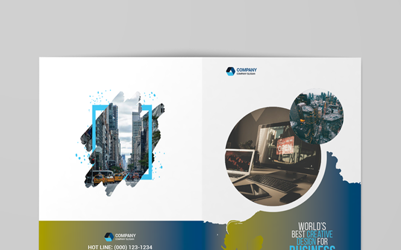 Download Фирменный стиль "Business Bi-Fold Brochure - Corporate Identity Template" / Business Bi-Fold Brochure - Corporate Identity Template - Фирменный стиль на тему графика a4 agency bi-fold bifold blue brochure business clean colorful company corporate creative design editable folding indesign key visual leaflet lifestyle