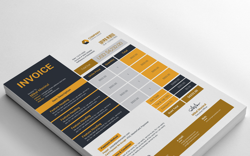 Download Фирменный стиль "Business Invoice - Corporate Identity Template" / Business Invoice - Corporate Identity Template - Фирменный стиль на тему графика a4 agreement artisanhr bill brand brief brochure bundle business proposal clean invoice with letterhead contract corporate creative customizable design elegant