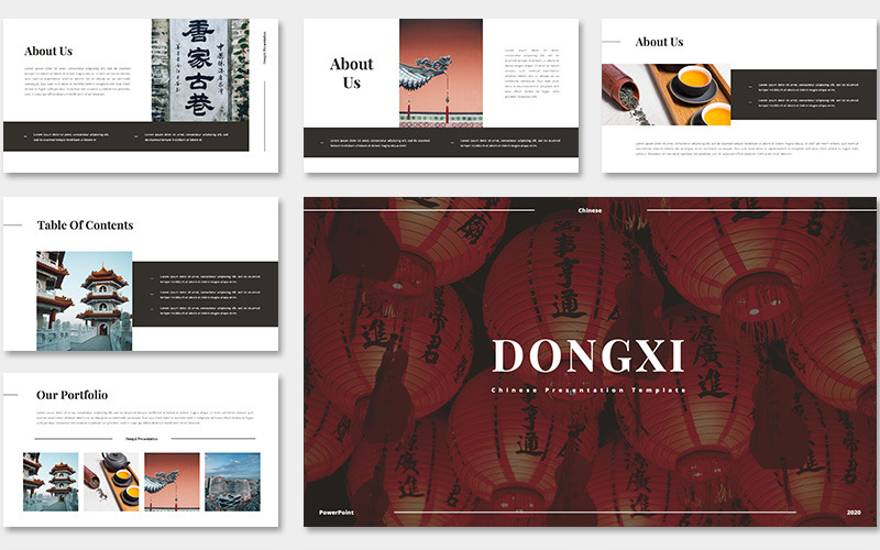 Dongxi kinesiska PowerPoint-mall