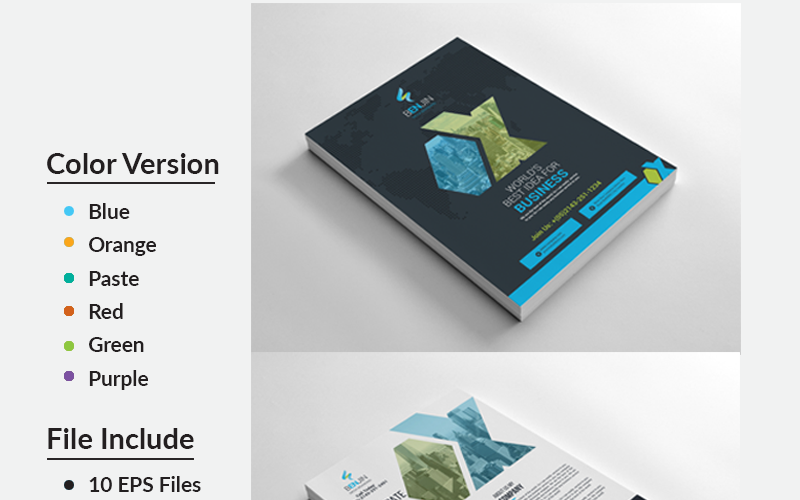 Download Фирменный стиль "MEGA Business Flyer - Corporate Identity Template" / MEGA Business Flyer - Corporate Identity Template - Фирменный стиль на тему графика flyer corporate liflet computer internet stationery poster id kit blue hi-quality official sample business logo professional modern art standard creative