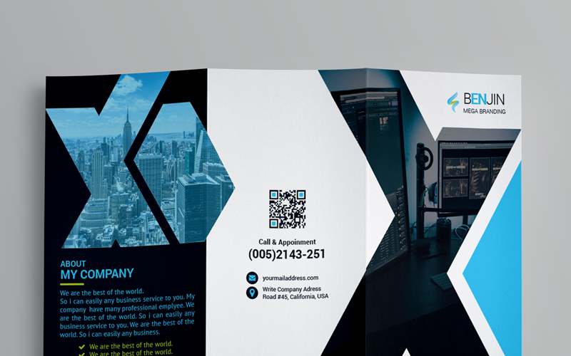 Download Фирменный стиль "MEGA Tri-Fold Brochure - Corporate Identity Template" / MEGA Tri-Fold Brochure - Corporate Identity Template - Фирменный стиль на тему графика art blue brochure colorful computer corporate creative graphics green hi-quality id kit internet lif let logo magazine modern official professional