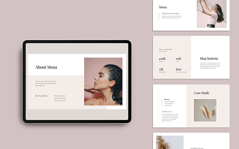 MONA - PowerPoint-sjabloon voor media/persmap