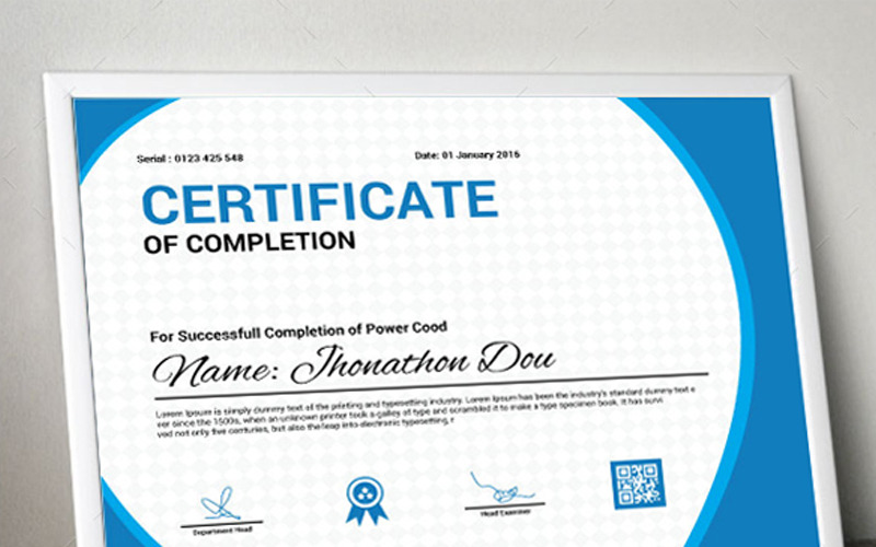 身份页面证书模板