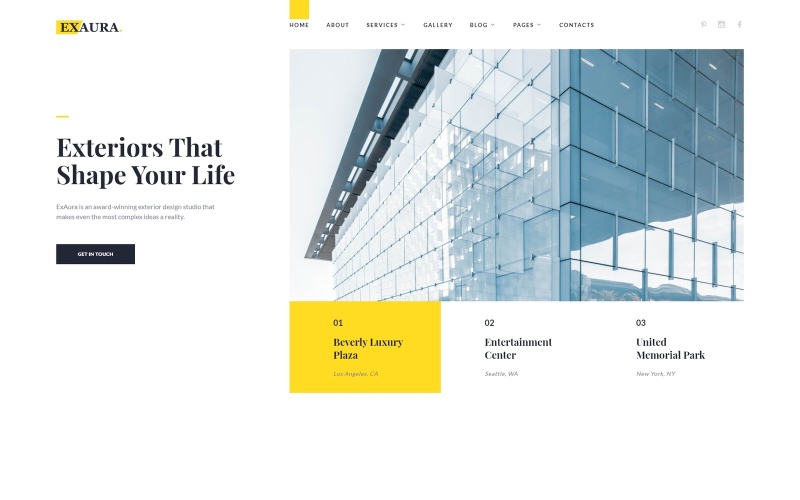 Exaura - Webbplatsmall för yttre designstudio