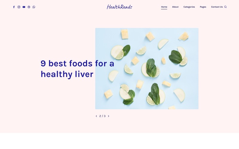HealthReads - Modello di sito web per una vita sana