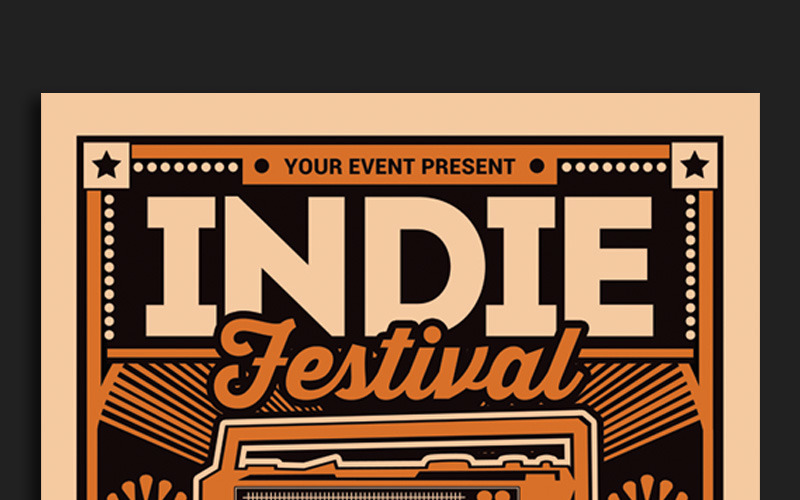Download Фирменный стиль "Indie Music Flyer - Corporate Identity Template" / Indie Music Flyer - Corporate Identity Template - Фирменный стиль на тему графика advertising alternative rock band bar club design festival flyer template indie concert night party live music poster psd