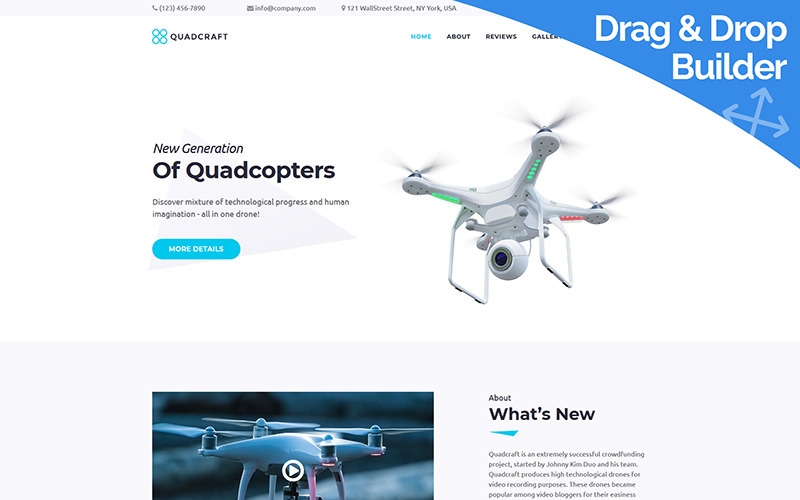 Quardcraft - Plantilla Drone Moto CMS 3