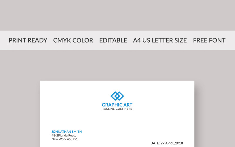 Download Фирменный стиль "Simple Letterhead Design - Corporate Identity Template" / Simple Letterhead Design - Corporate Identity Template - Фирменный стиль на тему графика letterhead business paper flat print company style ready to print letterhead template document letter style corporation page corporate sheet presentation