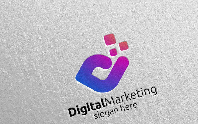 Modello di logo di progettazione 53 di consulente finanziario di marketing digitale