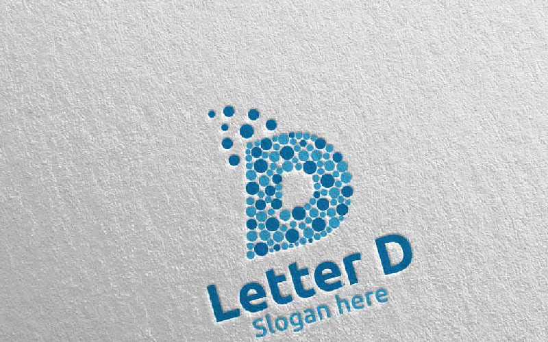 Dijital Pazarlama Finans Danışmanı 64 Logo Şablonu için Kabarcık Harfi D