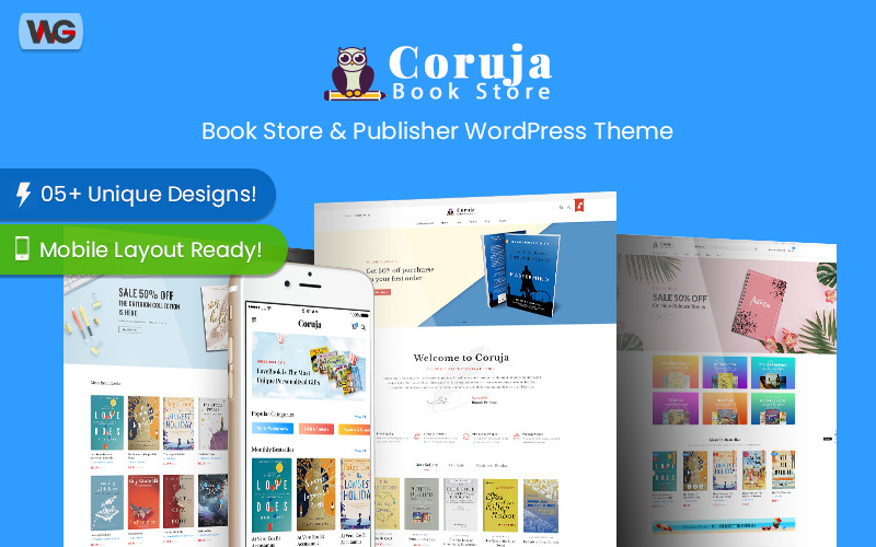 Coruja - Knihkupectví a vydavatelství WooCommerce WordPress Téma