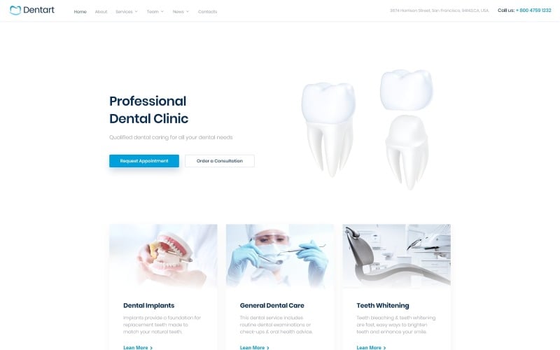 Dentart - Dental Service Website Template
