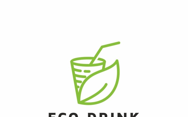 Download Шаблон логотипа "Eco Drink Logo Template" / Eco Drink Logo Template - Шаблон логотипа на тему графика bar beach bowl breakfast cocktail coconut coffee delivery diet drink fashion fresh fruit health healthy herbal medical clinic milk natural