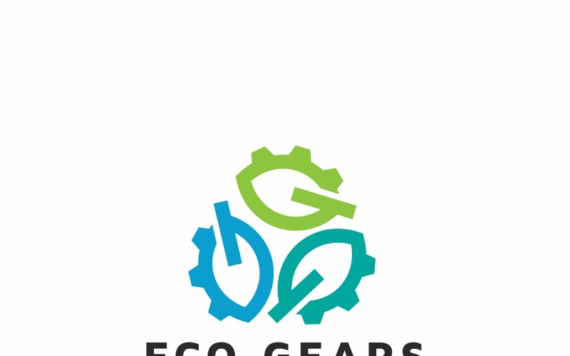 Download Шаблон логотипа "Eco Gears Logo Template" / Eco Gears Logo Template - Шаблон логотипа на тему графика agency agent agriculture app application creative develop education electronic engine farm garden gear green house leaf machine market mobile modern