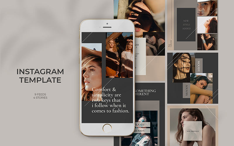 Mode Minimlist Instagram-mallar för sociala medier