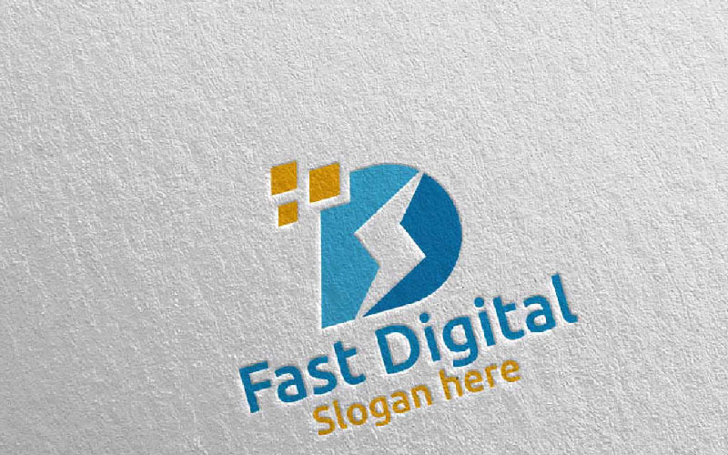 Download Шаблон логотипа "Fast Digital Letter D for Digital Marketing  81 Logo Template" / Fast Digital Letter D for Digital Marketing  81 Logo Template - Шаблон логотипа на тему графика fast d logo logotype digital letter media modern web design website app pixel photography internet data agency technology studio icon