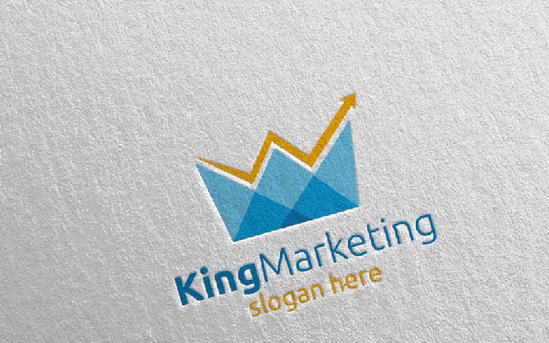 Download Шаблон логотипа "King Marketing Financial Advisor  69 Logo Template" / King Marketing Financial Advisor  69 Logo Template - Шаблон логотипа на тему графика king marketing logo advisor consulting financial arrow data invest success infinity management chart graph trading market optimization analysis statistics up