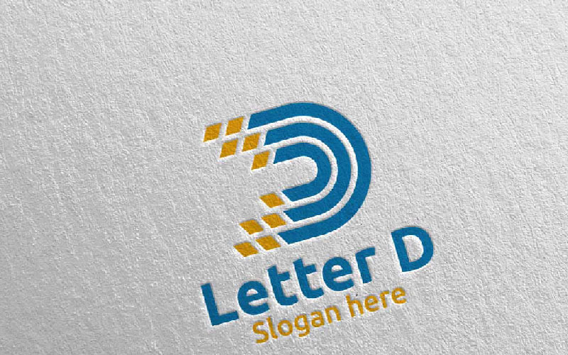 Letter D voor digitale marketing financiële 65 Logo sjabloon