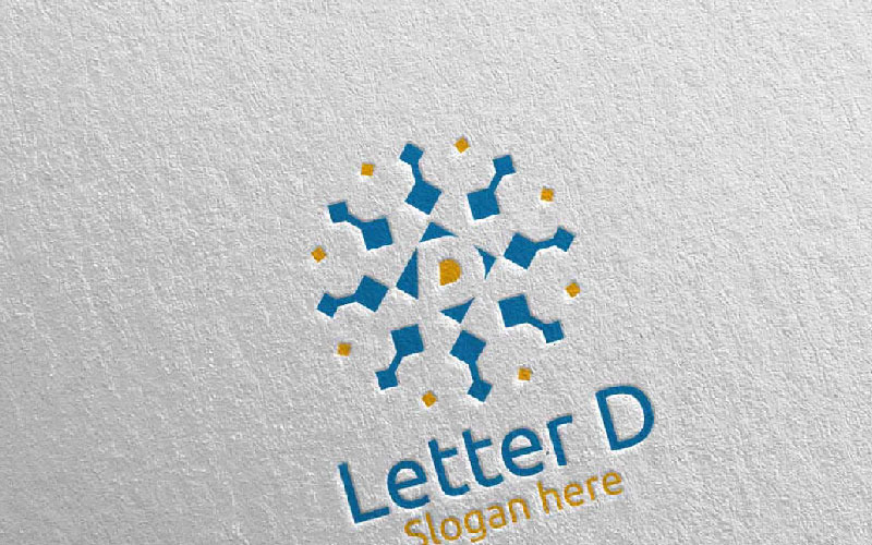 Letter D voor digitale marketing financiële 66 Logo sjabloon