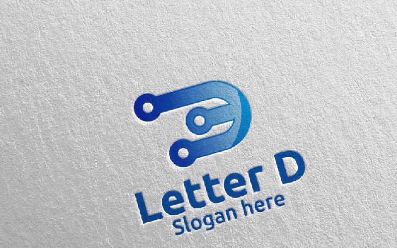 Letter D voor digitale marketing financiële 71 Logo sjabloon