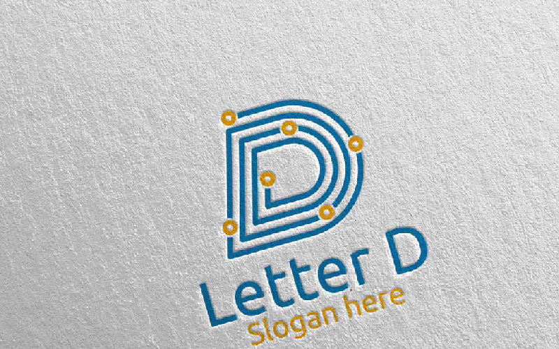 Літера D для цифрового маркетингу фінансовий 73 шаблон логотипу